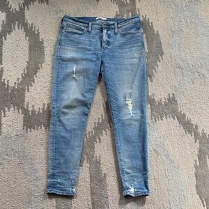 Madewell Light Blue Distressed Ankle Jeans